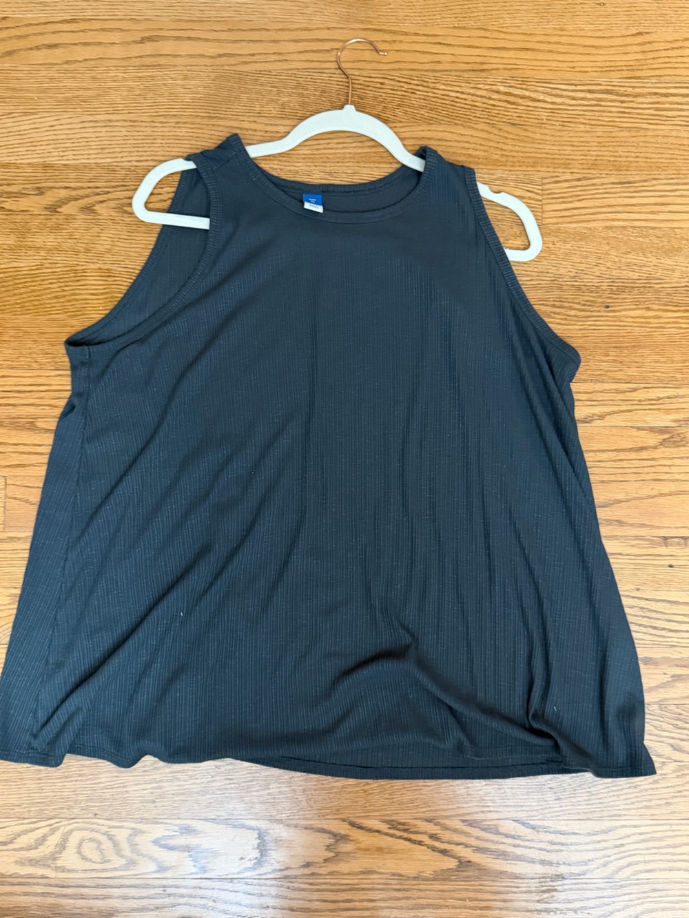 Old Navy Luxe 2X Charcoal Gray Ribbed Sleeveless Swing Tank Top
